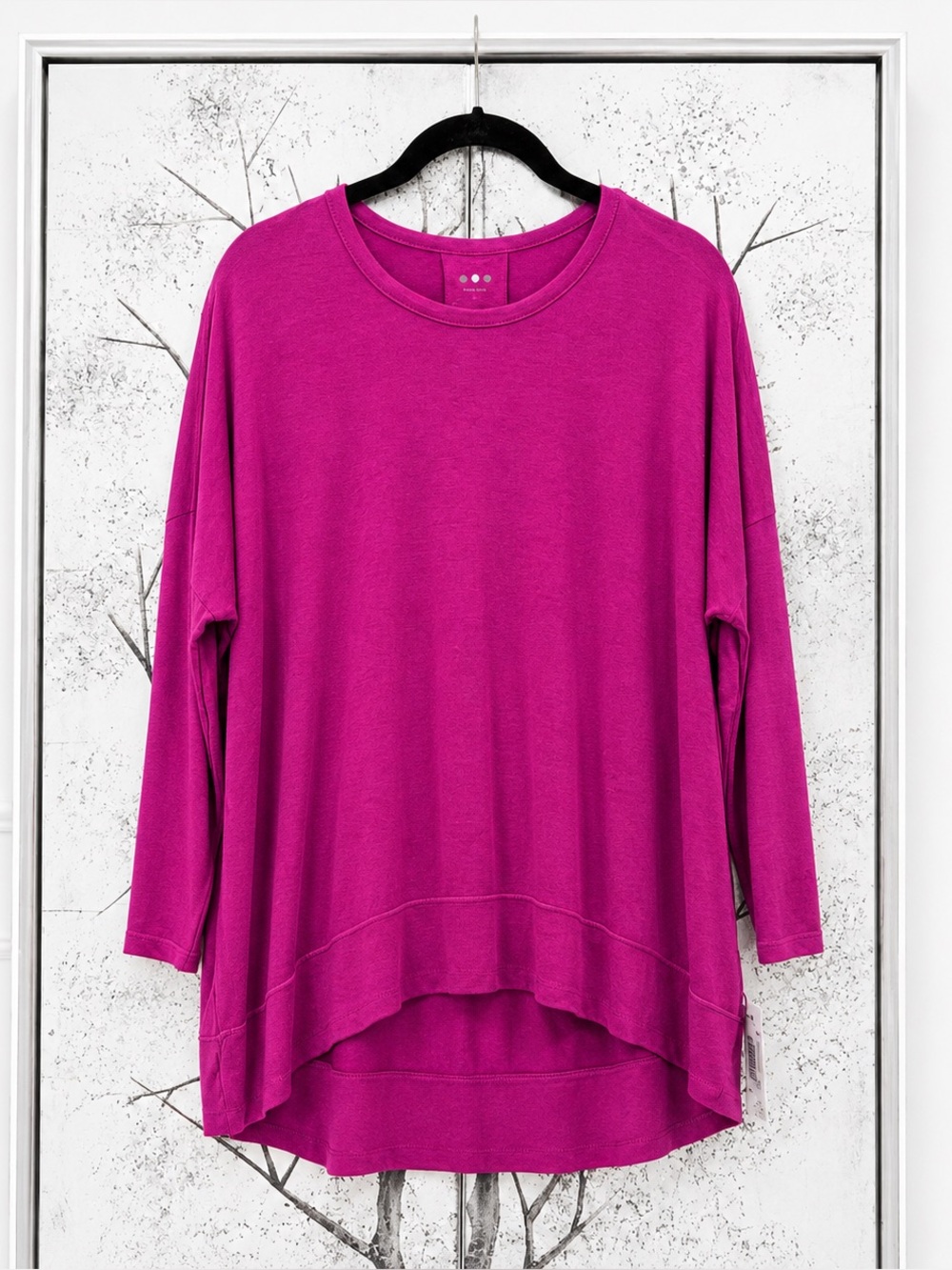 NWT Three Dots $75 Small Pink Purple Jersey Relaxed Fit Athleisure Lounge Top